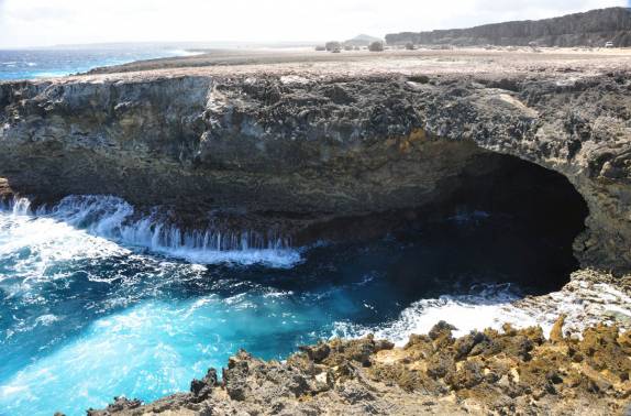 A costa entrecortada no Parque Nacional Washington-Slagbai, no norte de Bonaire